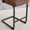 A set of two brown chairs, including suede cushions and black metal legs. Small size, suitable for select groups, suitable for dining room, kitchen, terrace and guest office chairs (set of 2)