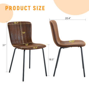 Luxury Minimalist Chairs - A set of 4 high quality dining chairs with black metal legs. The integral metal leg structure is suitable for various interior decoration styles.