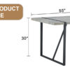 Table and chair set. Modern minimalist grey marble textured MDF dining table with metal frame.Paired with 4 black PU chairs with Black Featuring arched black legs.