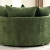 Orisfur. 360° Swivel Accent Barrel Chair with Storage Ottoman & 4 Pillows, Modern Chenille Leisure Chair Round Accent for Living Room, Green