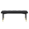 47*16 Inch Multifunctional Black Shoe Bench - Faux PU Cushion, Sturdy Metal Legs With Gold Accents.Suitable For Bedroom,Fitting room, Storage room, Dining room, and Living room,etc.