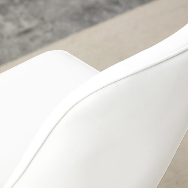 0600688bb18745eea8cb9663091e2a9c_20240306_74af551241ae7b272210cf6650c2829e A large modern minimalist rectangular dining table suitable for 6-8 people, A set of 4-piece PU leather backrest and black metal legs modern dining chairs. F-OC C-007