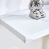 A modern minimalist style foyer table with white tabletop, gold bracket, and bottom plate, enhancing the beauty and artistic atmosphere of the home, suitable for the foyer FXG