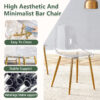 Transparent and stylish ergonomic dining chair unlocks a new experience of lightweight fashion, comfort, and stability. Transparent seat cushion, golden metal legs. One box of three.