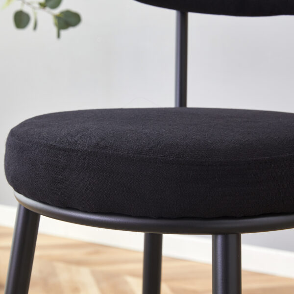 0650005c4d764f6390809f681019c2a4_0821c61a7222460808daa62a3e36fe71 Fashionable and Comfortable - Two Sets of Ergonomic High Legged Bar Chairs, With Black Breathable Fabric Cushions And a Total Height of 35.5 Inches.Pack two in one box.