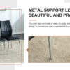 6 black dining chairs. Modern chairs from the Middle Ages. Made of PU material cushion and silver metal legs. Suitable for restaurants and living rooms