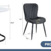 Table and chair set.A Modern Minimalist Circular Dining Table With A Diameter Of 33.3 Inches.Paired With 4 Black Minimalist Ergonomic PU Dining Chairs With Extended And Curved Seat Cushions.
