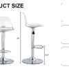 Modern minimalist bar chairs and bar stools. Can rotate 360 ° and adjust lifting. PET backrest and PU seats. Set of 2. Suitable for bars, restaurants, and front desk cashiers. W1151P172644