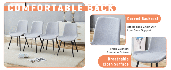 Table and chair set.71*35.4 inch White And Black Spliced Dining Table With Storage Function In The Middle Of The Table Legs.Paired With 8 Light Gray Linen Dining Chairs With Curved Widened Cushion.
