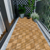 30 PCS Interlocking Deck Tiles Checker Pattern, 12" x 12" Square Yellow Acacia Hardwood Outdoor Flooring for Patio, Bancony, Pool Side,...