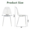 Transparent and stylish ergonomic dining chair unlocks a new experience of lightweight fashion, comfort, and stability. Transparent seat cushion, silver metal legs. One box of three.