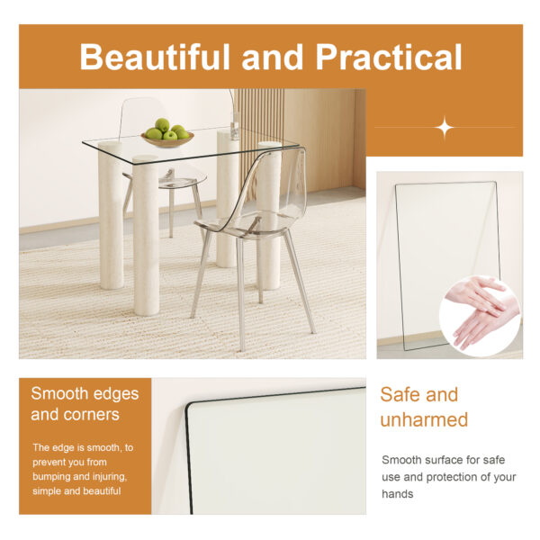 0771cb3ae8de4c0fa9514266d497586e_5b41eaac70ce5ac42b7bdabd56c8866f ONLY Separate Glass Tabletop.24*36 inch Rectangular heat-resistant Transparent Tempered Glass Tabletop.Suitable for various occasions such as kitchens and restaurants.Transparent GLASS,24*36*0.31inch.