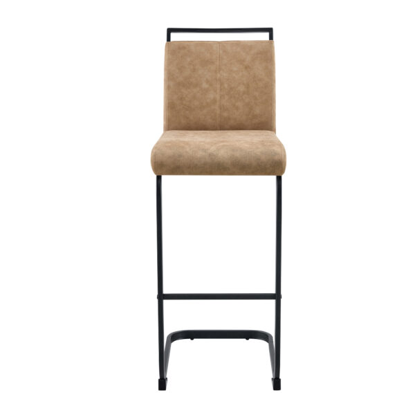 079289bd8f8c450f87e7d20e062593af_a7fbc54f1aa0e50fee34aa0bb460ba79 42.5 Inch Tall Brown Tech Fabric Bar Stool - A Perfect Combination of Modern Design, Comfort, and Stability.A Set of 2.Suitable Not Only For Home Use But Also For Bars, Restaurants,And Other Settings.