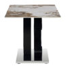 Table and chair set.63*31.5 Inch Pandora Pattern Sintered Stone Dining Table Set,MDF material OC shaped bracket,Paired With 2 Benches,A Choice of Subtle Luxury for Modern Homes.