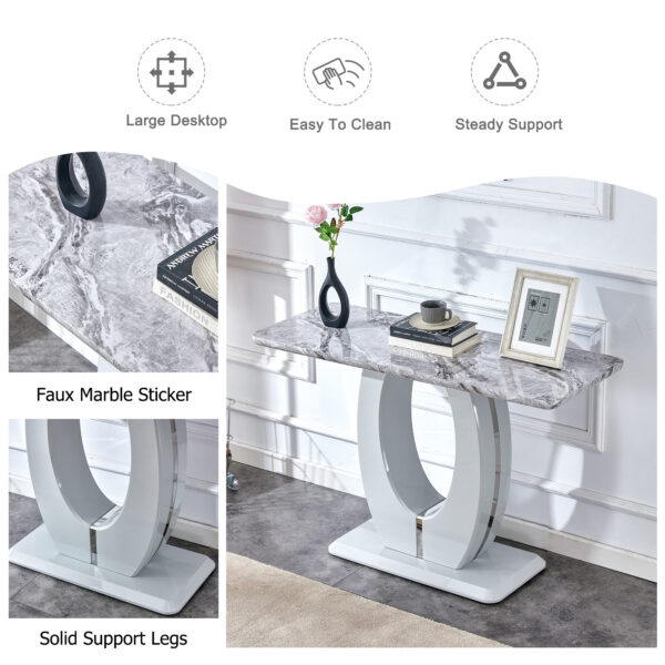 080cecb0a84044b0b864ca9c19f748cc_20240102_c8e2c11aea0db913c963f13a57c610e6 Modern minimalist light gray MDF material rectangular counter bar table 47.2 "x 18" x 29.5 "for bedroom bedside entrance, house balcony, office bathroom BT-1280 W1151S00649
