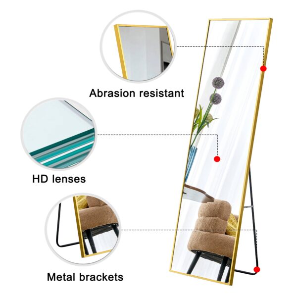 083147a3e5be41bcb72cb4cc31b8e6d8_6c30e1af7f0d73abe332893934bfe715 The 4rd generation aluminum alloy metal frame wall mounted full body mirror, bathroom makeup mirror, bedroom entrance, decorative mirror, quality upgrade, 59 "* 15.7"W1151125156