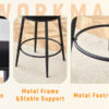 Fashionable and Comfortable - Two Sets of Ergonomic High Legged Bar Chairs, With Black Breathable Fabric Cushions And a Total Height of 35.5 Inches.Pack two in one box.