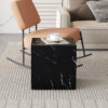 15.7*15.7*15.7 Inch Black Marble Texture MDF Coffee Table - Luxurious Design, Perfect Living Room Accent.Cube fashion texture design coffee table, suitable for various situations and scenes.