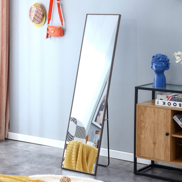 08791e564b2c4857ad56602ae3b0f006_20220927_f6b8c9e2791b09d90d7edcfdc13b8ddb 4th generation gray solid wood frame full length mirror, dressing mirror, bedroom porch, decorative mirror, clothing store, floor mounted large mirror, wall mounted,Stylish Home Essential. 58 "* 15"