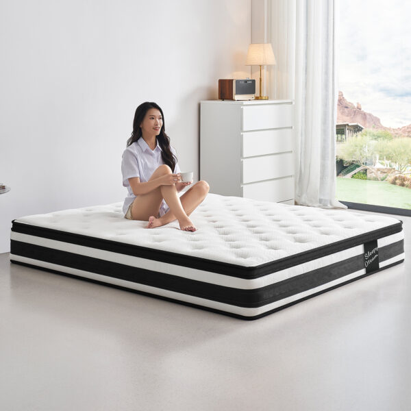 12 Inch  Full Size Breathable Cool Oeko-Tex100 Cover Memory Foam Individual Pocket Spring Hybrid Mattress