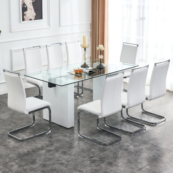 08b609ae818844b2b68179dd39c28647_e7181a3b41d42a85ac4aef12388d346b Large modern rectangular table with 0.4 inch patterned tabletop and large MDF table legs, suitable for kitchen, dining room, and living room 71 "* 35.4" * 30 "