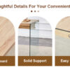The top of the coffee table is made of medium density fiberboard and wooden stickers, with transparent tempered glass on both sides. The design is simple and elegant, with a sturdy structure.