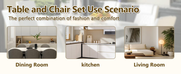 08e67ad78da4472ea8c5d7365a87433d_42280d104ff92e7d288359e3170b0404 Table and chair set.63*31.4 Inch Luxurious Cold Jade Sintered Stone Dining Table Set - 6 White High-quality PU Chairs With Arched Silver Metal Legs.Perfect For Dinner Room,Meeting Room,Kitchen,etc.