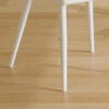 55"x31.5"Cream-Style White MDF Dining Table Set with 4 Armless Chairs.MDF Tabletop and metal legs.The backrest of the dining chair has a vertical line design.Adding a warm atmosphere to your family.