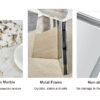 Table and chair set.63"x31.5x30" Luxurious Pandora patterned Sintered Stone Tabletop with Silver Stainless Steel Butterfly Legs.Paried With 4 Dark Gray High-quality PU Chairs With Arched Metal Legs.