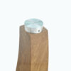 Modern minimalist rectangular glass table with 0.39 "tempered glass top and MDF wood grain sticker legs, suitable for entrance and living room.