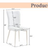 Modern minimalist dining chair, white PU leather curved back and seat cushion, white metal chair legs, suitable for dining room, bedroom, living room.  A set of 2 chairs.  008