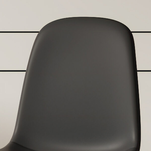 Table and chair set.79"x31.5" with X-shaped Black Metal Table Legs,Wood Grain Textured MDF Crossbeam.Paired With 8 Modern Mid-Century Style Upholstered Side Black PU Chairs.