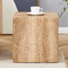 Elevate your living space with this square modern MDF coffee table that showcases smooth, light wood color texture patterns. It is characterized by stylish design.15.7*15.7*15.7