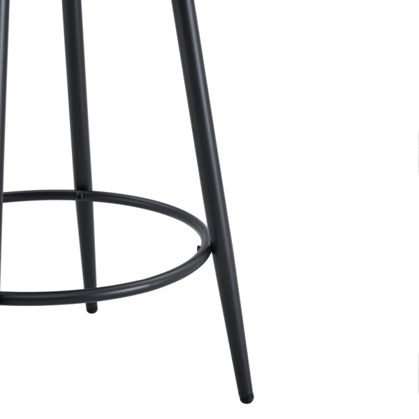 Fashionable and Comfortable - Two Sets of Ergonomic High Legged Bar Chairs,With White Fabric Cushions And a Total Height Of 35.5 Inches.Black And White Classic Color Scheme, Fashionable And Versatile.
