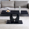Modern minimalist black MDF pattern sticker pattern MDF rectangular coffee table. Add a peaceful and comfortable atmosphere to your home. MDF coffee table, black MDF pattern sticker, side table.