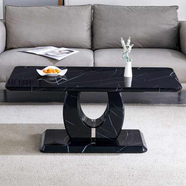 0a4c71fcdb5e4b968ec73dddbb08fcf2_5b88b6ed6aad044a56949738ad725c50 Modern minimalist black MDF pattern sticker pattern MDF rectangular coffee table. Add a peaceful and comfortable atmosphere to your home. MDF coffee table, black MDF pattern sticker, side table.