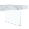 43.3"x23.6" White Marble-Patterned MDF Coffee Table with Tempered glass legs.Suitable for Living Room.It can be used not only as a coffee table but also as a side table or display stand.