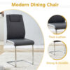 Table and chair set.55"x31.4" Cream-Style White MDF Dining Table Set with 4 Dark Gray Chairs With Silver Metal Legs.MDF Tabletop and metal frame legs.Adding a warm atmosphere to your family.