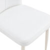 Table and chair set.Hourglass-Shaped Stable Small Round Table -31.9" * 31.9" with 2 Cream-Style dining chairs with a vertical line design on backrest.Adding a warm atmosphere to your family.