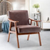 Mid-Century Modern Chair, Living Room Chair with Solid Wood Frame, Accent Chair Extra-Thick Backrest, Wingback Chair for Bedroom, Reading Room, Living Room, Lounge Chair Indoor