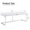 White shoe changing stool, silver metal legs, sofa stool dining chair, suitable for bedroom ,fitting room, storage room, dining room, living room. 005