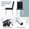 Four Black PU dining chairs,Silver Metal Legs.Simple and versatile, comfortable and accompanied. Exquisite and versatile dining chairs unlock a comfortable new experience.(Set of 4)