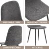 Comfortable Linen-Cotton Dining Chair Set - Six Pieces in Dark Gray.Integrated Seat and Backrest,Linen-Cotton Material,Modern Home Matching.W1151124300