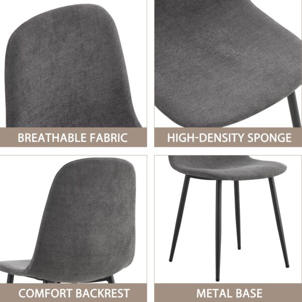0aea04c8e2484d39a9accc842a78aa8a_c2c4d2980a37f1992cf8927a1f914eef Comfortable Linen-Cotton Dining Chair Set - Six Pieces in Dark Gray.Integrated Seat and Backrest,Linen-Cotton Material,Modern Home Matching.W1151124300