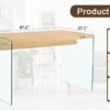 The top of the coffee table is made of medium density fiberboard and wooden stickers, with transparent tempered glass on both sides. The design is simple and elegant, with a sturdy structure.