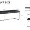 Black shoe changing bench silver metal legs,  sofa bench dining chair, suitable for bedroom fitting room, storage room, dining room, and living room. ST-005