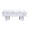 Modern Simple White Marble Texture MDF Coffee Table - 43.3"x21.6"x17.2" Practical Model.Making it an ideal addition to any living room or apartment.W1151134962