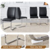 Table and chair set.63"*35.4" White Imitation Marble Pattern MDF Dining Table Set - 6 Soft and Comfortable Black PU Chair With Arched Metal Silver Leg.Create Your Exclusive Low-Key Luxury Space.