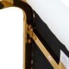 Luxury Simple Arch Chair - Set of 4 White PU Material High Resilience Dining Chair with Arched Metal Gold Leg.