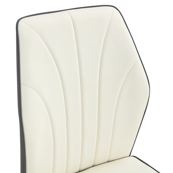 0bba3140533e4274a12a8cc4837f54e6_2315aaa771409633e1ddfc618e35acee 8 modern dining chairs with stylish PU patterned backrest and black metal legs for a comfortable home experience in the kitchen, bedroom and office.